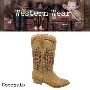 Coconut Paisley Cowboy Boots Size 7.5